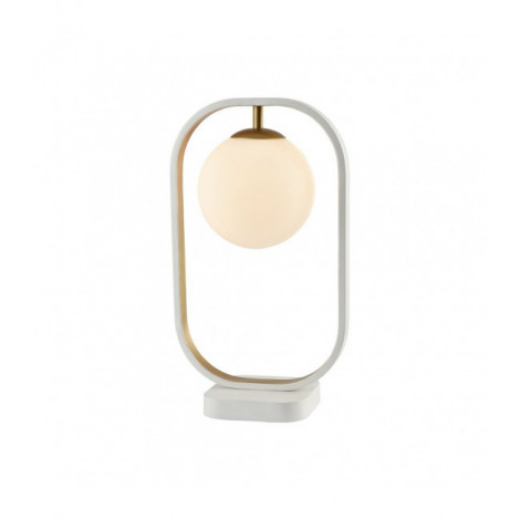 Lampe de table globe Avola blanc avec de l'or 1 ampoule 39,5cm|Lampes à poser|Luminaire Center