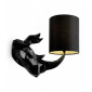 Lampe avec abat jour Nashorn Coton,polyrésine Noir 1 ampoule 30cm|Lampes à poser|Luminaire Center