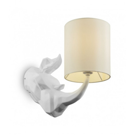 Lampe avec abat jour Nashorn Polyrésine blanc 1 ampoule 30cm|Lampes à poser|Luminaire Center