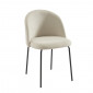 Lot de 2 chaises ABBY tissu beige pieds en métal noir|Chaise|Baita Home