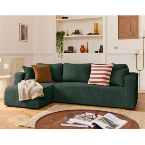 Topaze - canapé d'angle déhoussable réversible 4 places en velours texturé|Canape|BestMobilier