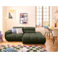 Matera - canapé d'angle droit 3 places avec têtières réglables en tissu texturé|Canape|BestMobilier