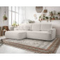 Candela - canapé d'angle gauche 4 places - convertible avec coffre - en tissu bouclette|Canape|BestMobilier