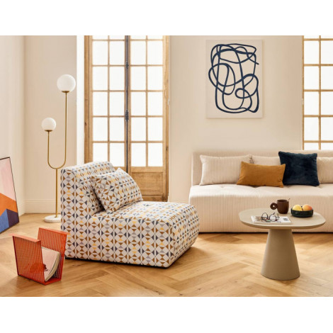 Onyx - fauteuil sans accoudoirs motif graphique en tissu|Canape|BestMobilier