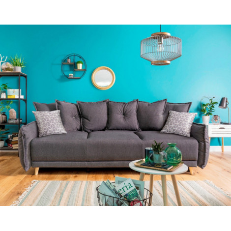 Lena - canapé 3 places convertible - avec coffre - en tissu style scandinave|Canape|BestMobilier