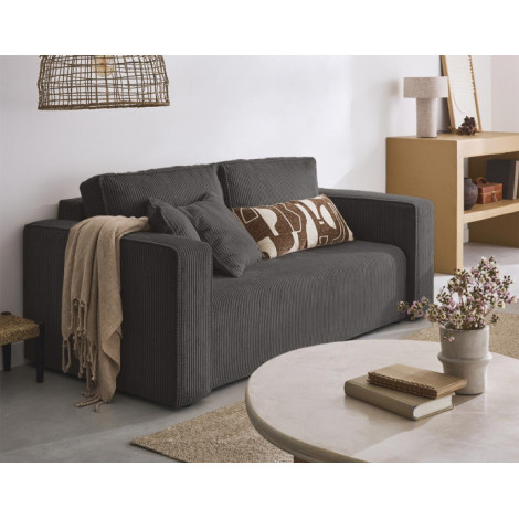 Topaze - canapé droit 2 places - en velours côtelé|Canape|BestMobilier