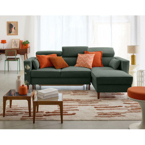 Alicante - canapé d'angle réversible convertible avec têtières - coffre - 4 places - en tissu texturé|Canape|BestMobilier