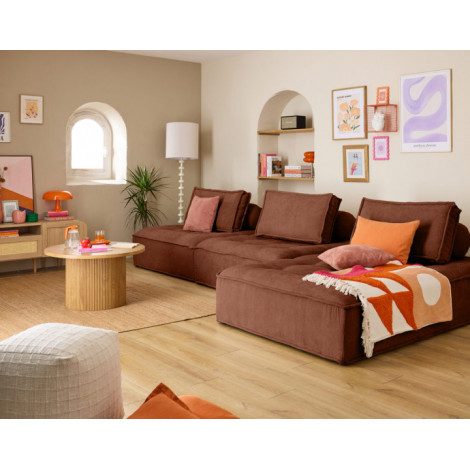 Marisol - module d'assise méridienne - velours texturé|Canape|BestMobilier