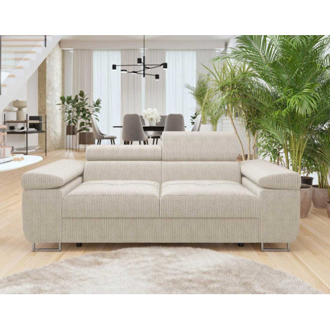 Pablo - canapé droit 2 places avec têtières ajustables - en velours côtelé|Canape|BestMobilier