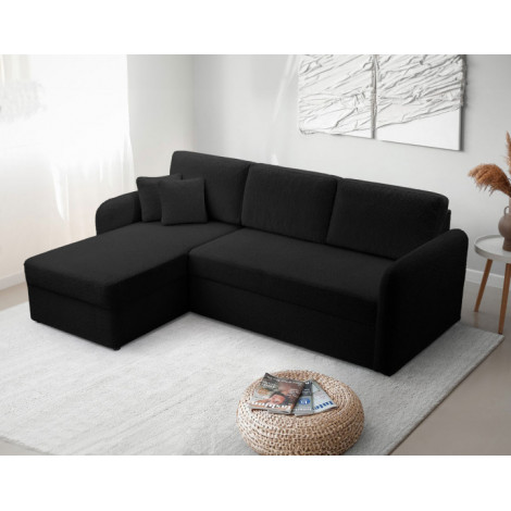 Pocatello - canapé d'angle réversible 4 places - convertible avec coffre - en tissu bouclette|Canape|BestMobilier