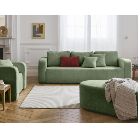 Miro - canapé droit 3 places - convertible avec coffre - en velours texturé|Canape|BestMobilier