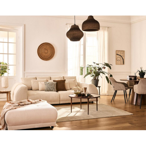 Amadora - canapé droit 4 places en velours côtelé|Canape|BestMobilier