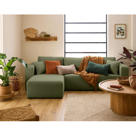 Topaze - canapé d'angle réversible - 4 places - convertible avec coffre - en tissu bouclette|Canape|BestMobilier