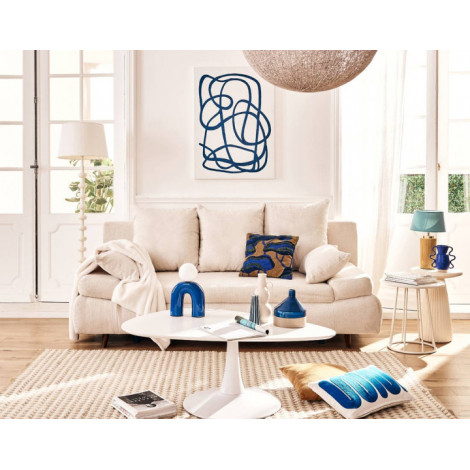 Larson - canapé droit 3 places convertible avec coffre en velours texturé|Canape|BestMobilier