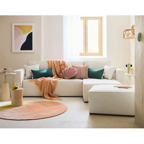 Topaze - canapé d'angle réversible - 4 places - convertible avec coffre - en tissu velours relief|Canape|BestMobilier