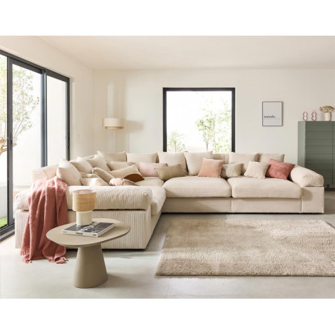 Aspen - canapé d'angle réversible 5 places - assise profonde - en velours côtelé|Canape|BestMobilier