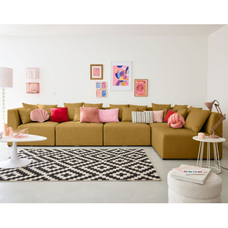 Amalfi - canapé modulable d'angle réversible - 5 places - en tissu|Canape|BestMobilier