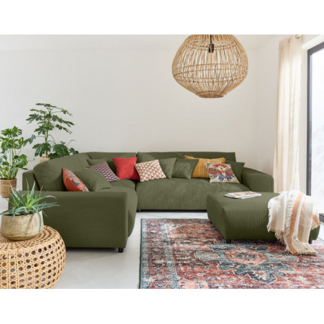 Garance - module d'assise 2 places avec accoudoir gauche - en velours côtelé|Canape|BestMobilier