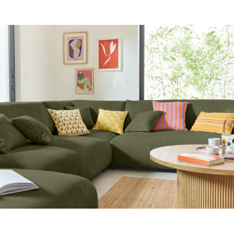 Garance - module d'assise d'angle réversible - en velours côtelé|Canape|BestMobilier
