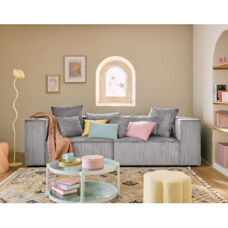 Colombine - canapé modulable droit - 2 places - en velours côtelé|Canape|BestMobilier