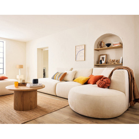 Santorini - canapé modulable d'angle droit - 5 places - en tissu texturé|Canape|BestMobilier
