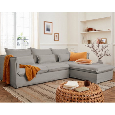 Adriann - canapé d'angle droit fixe - 4 places - en tissu déhoussable|Canape|BestMobilier