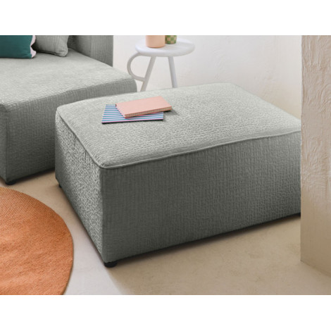 Topaze - pouf - en tissu velours relief|Banquettes / Bancs / Poufs|BestMobilier