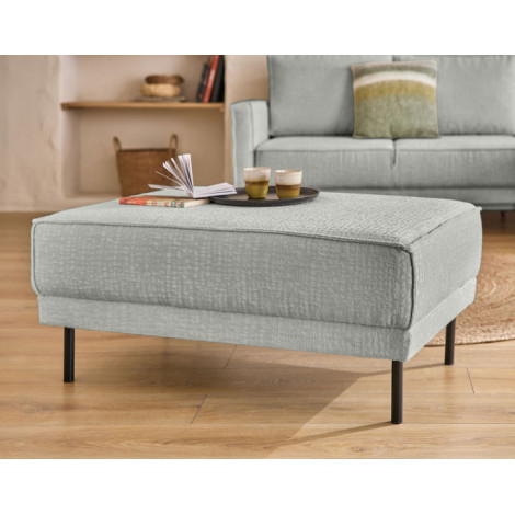 Charlie - pouf - pieds hauts - en tissu velours relief|Banquettes / Bancs / Poufs|BestMobilier