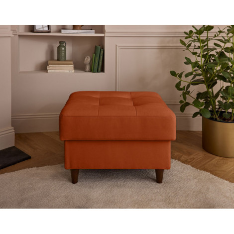 Anna - pouf en velours - pieds en bois|Banquettes / Bancs / Poufs|BestMobilier