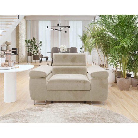 Pablo - fauteuil avec têtière ajustable - en velours|Fauteuil / Chauffeuse|BestMobilier
