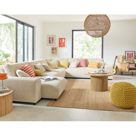 Garance - module d'assise méridienne gauche - en velours côtelé|Canape|BestMobilier