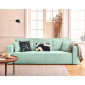 Topaze - canapé droit 3 places convertible avec coffre en velours texturé|Canape|BestMobilier