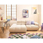 Matera - canapé d'angle gauche 3 places avec têtières réglables en tissu texturé|Canape|BestMobilier