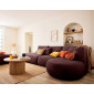 Santorini - canapé modulable d'angle droit + pouf - 5 places - en tissu texturé|Canape|BestMobilier