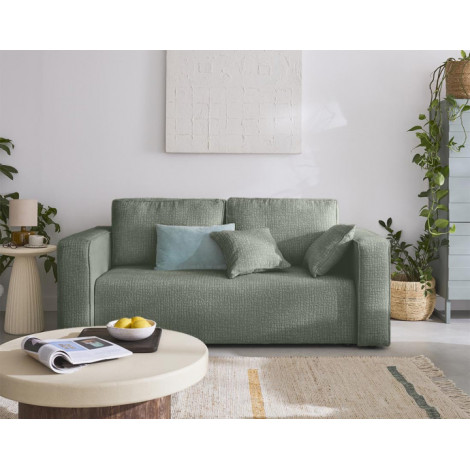 Topaze - canapé droit 2 places - en tissu velours relief|Canape|BestMobilier