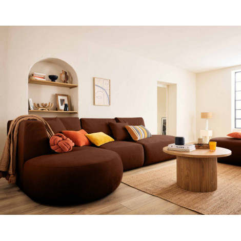 Santorini - canapé modulable d'angle gauche - 5 places - en tissu texturé|Canape|BestMobilier