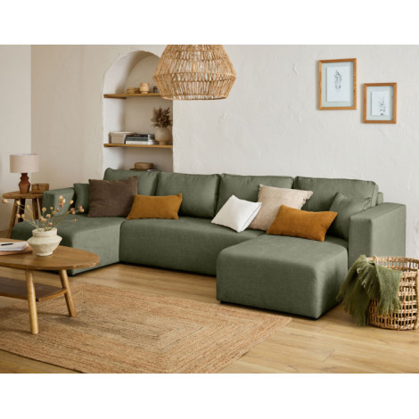 Topaze - canapé panoramique - 7 places - convertible avec coffre - en tissu|Canape|BestMobilier