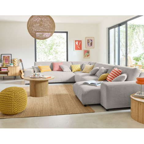 Garance - canapé modulable d'angle gauche - 8 places - en velours côtelé|Canape|BestMobilier