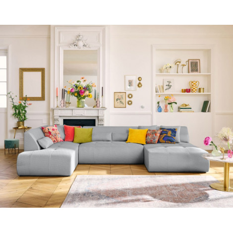 Onyx - canapé panoramique modulable d'angle gauche - 7 places - en tissu mailles 3D|Canape|BestMobilier