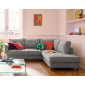 Jake - canapé d'angle droit 5 places convertible en tissu velours relief|Canape|BestMobilier
