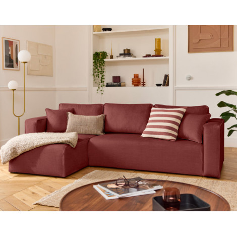 Topaze - canapé d'angle déhoussable réversible 4 places en velours|Canape|BestMobilier