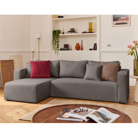 Topaze - canapé d'angle déhoussable réversible 4 places en tissu|Canape|BestMobilier