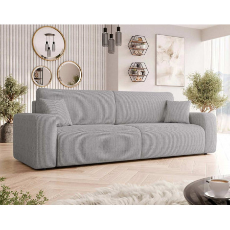 Artemisa - canapé droit 3 places convertible avec coffre en velours côtelé|Canape|BestMobilier
