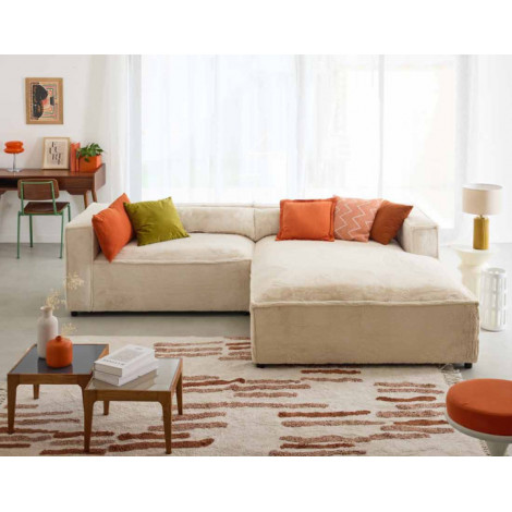 Ela - canapé d'angle droit 4 places - en fausse fourrure|Canape|BestMobilier