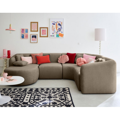 Ikare - canapé modulable d'angle gauche - 5 places - avec méridienne - en tissu|Canape|BestMobilier