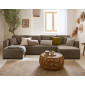 Topaze - canapé panoramique en U - 7 places - convertible avec coffre - en tissu velours relief|Canape|BestMobilier