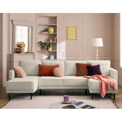 Charlie - canapé panoramique en U 7 places - convertible avec coffre - en tissu|Canape|BestMobilier