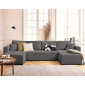 Topaze - canapé panoramique en U 7 places convertible avec coffre en velours texturé|Canape|BestMobilier