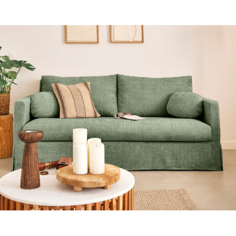 Serena - canapé droit déhoussable 3 places en velours texturé|Canape|BestMobilier
