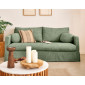 Serena - canapé droit déhoussable 3 places en velours texturé|Canape|BestMobilier